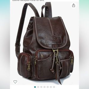 Cute faux leather backpack